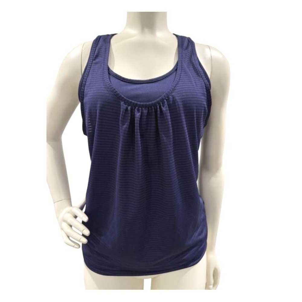 Prana‎ Mika Tank Top Womens S Dual Layer Gauzy Burnout Stretch Gym Yoga Purple
